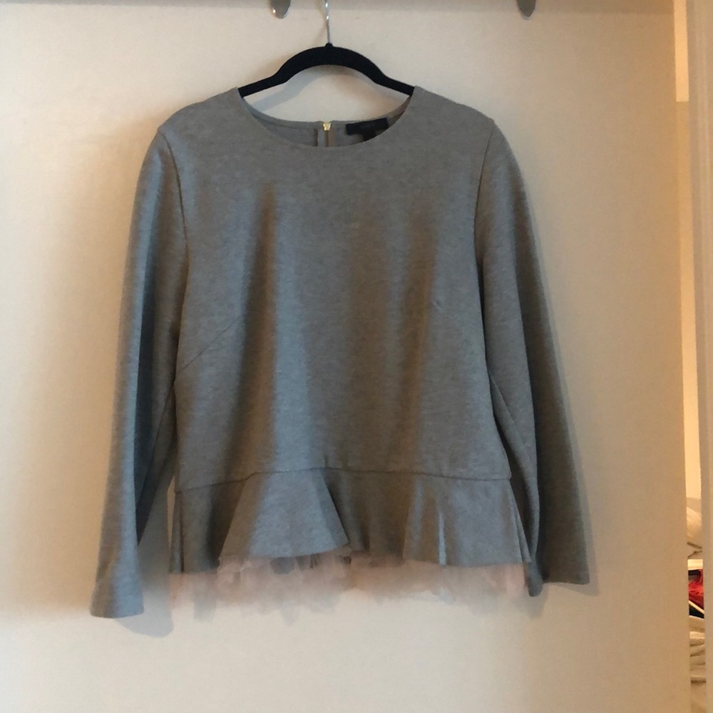 Jcrew Peplum too with tulle detail
